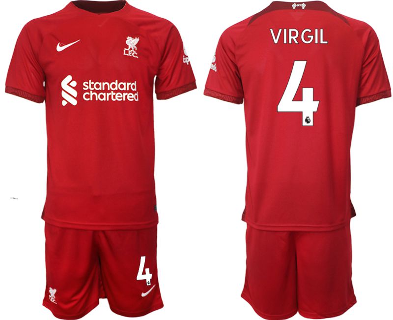 Men 2022-2023 Club Liverpool home red 4 Soccer Jersey